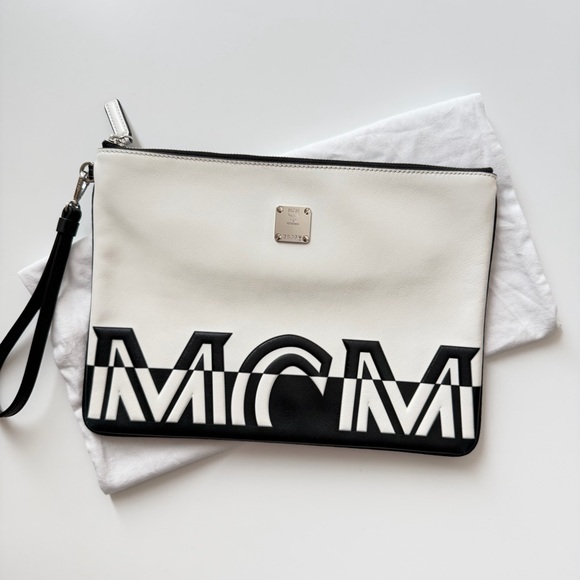 MCM Monochrome Wristlet Clutch - Picture 2 of 8
